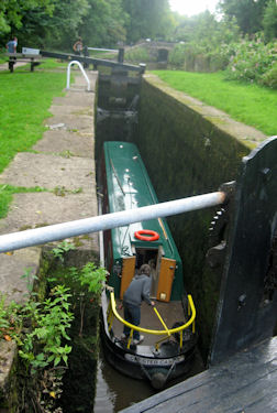 canal boat in lock