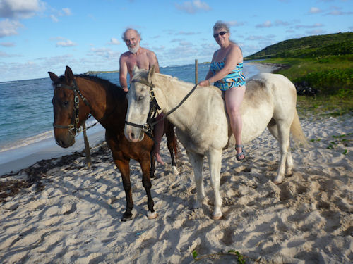 Charlie and Judy about to go swimming - with horses