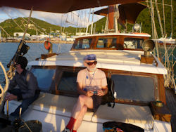 Charlie onboard as we set sail