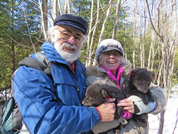 Charlie and Judy with the bear cubs